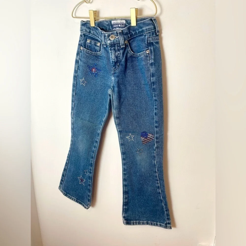 Vintage Y2K 90s 00s Limited Too Embellished Bedazzled  Jeans USA Stars BootCut 7